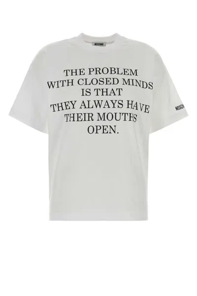Moschino Text-print Cotton T-shirt In White