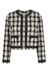 Moschino Textured Fabric Cropped Jacket In Multi