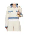 Moschino Textured Cotton Hemp Jacket In White
