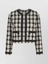 Moschino Short Jacket With All-over Texture Print In Black