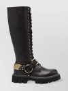 MOSCHINO TEXTURED LEATHER KNEE-HIGH BOOTS