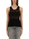 Moschino Logo Mesh Sleeveless Top