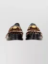 Moschino Textured Round Toe Loafers Fringe