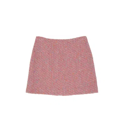 Moschino Textured Wool Mini Skirt In Pink