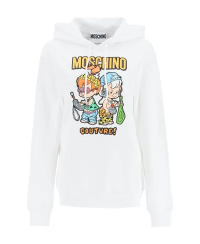 Moschino Woman Sweatshirt White Size M Organic Cotton