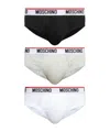 Moschino Three-pack Logo Briefs In White