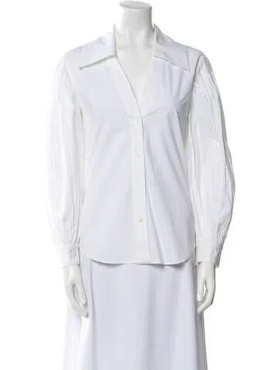 Pre-owned Moschino Three-quarter Sleeve Button-up Top In Neutral