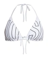 Moschino Rubber Logo Triangle Bikini Top In White