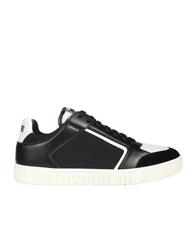 Moschino Tie Low-top Sneakers In Black