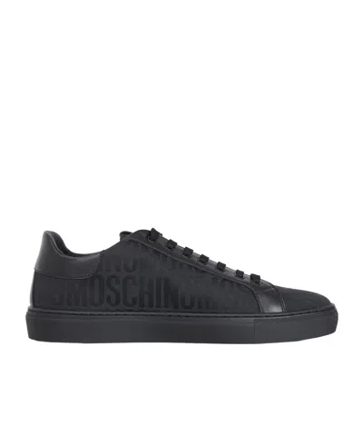 Moschino Tie Low Upper Board Shoes In Black