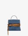 Moschino Tie Me Bag In Denim In Blue