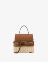 Moschino Tie Me Bag In Rattan Small In White