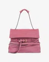 Moschino Tie Me Bag In Suede Medium In Pink