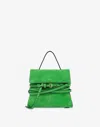 Moschino Tie Me Bag In Suede Small In Green