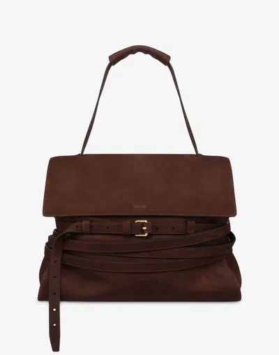Moschino Tie Me Bag Medium In Brown