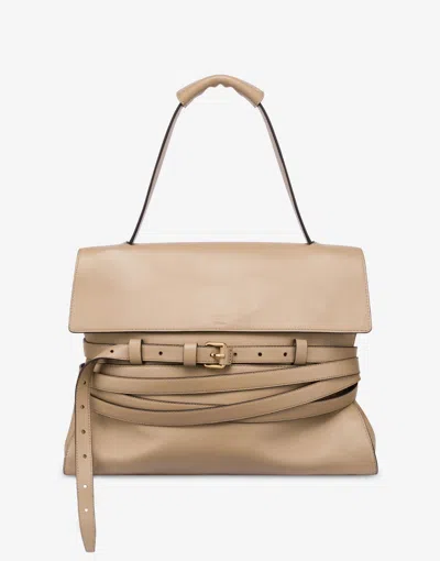 Moschino Tie Me Bag Medium In Sand
