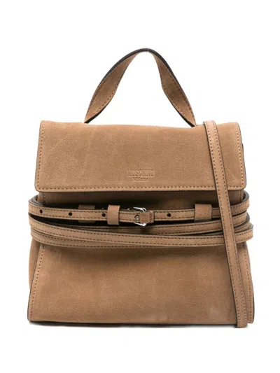 Moschino Tie Me Bag Small In Brown