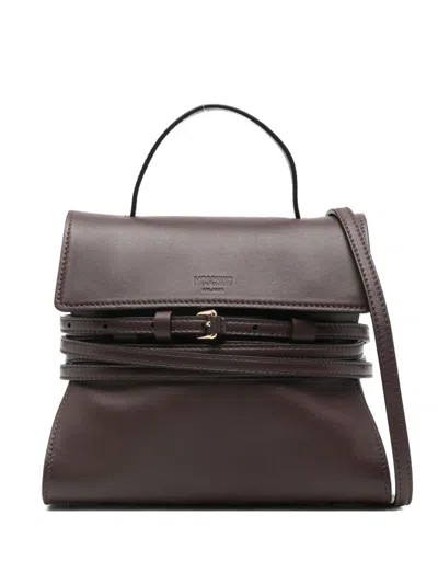Moschino Tie Me Bag Small In Brown