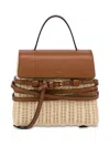 Moschino Woven Texture Shoulder Bag With Buckle In Neutrals