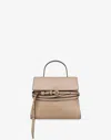 Moschino Tie Me Small Leather Handbag In Sand
