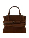 Moschino Small Handbag With Adjustable Strap And Buckle In Brown