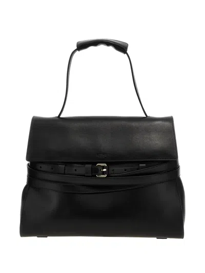 Moschino Couture Black Leather Medium Tie Me Handbag