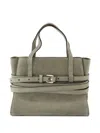 Moschino Tie Me Belt-detail Tote Bag In Green
