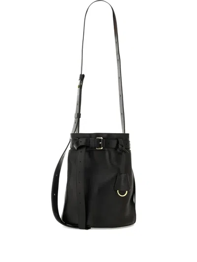 Moschino Tie Me Belted Bucket Bag In Black