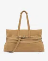 Moschino Tie Me Boston Bag In Sand