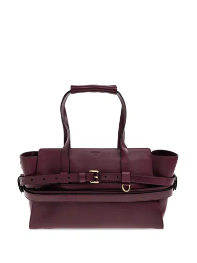 Moschino Tie Me Buckle-detail Leather Tote Bag In Black