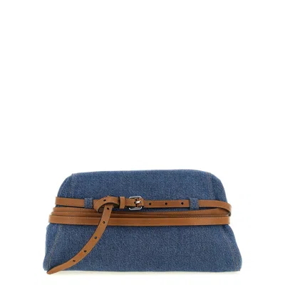 Moschino Tie Me Clutch  Blue
