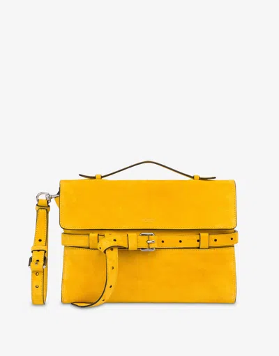 Moschino Tie Me Clutch: Online Exclusive In Yellow