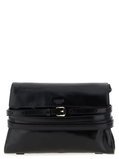 Moschino Tie Me Crossbody Bag In Black