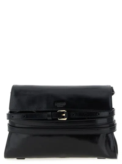 Moschino Tie Me Crossbody Bag In Black