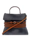 Moschino Tie Me Denim Belted Mini Bag In Gray
