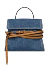 Moschino Strap-detail Denim Tote Bag In Blue