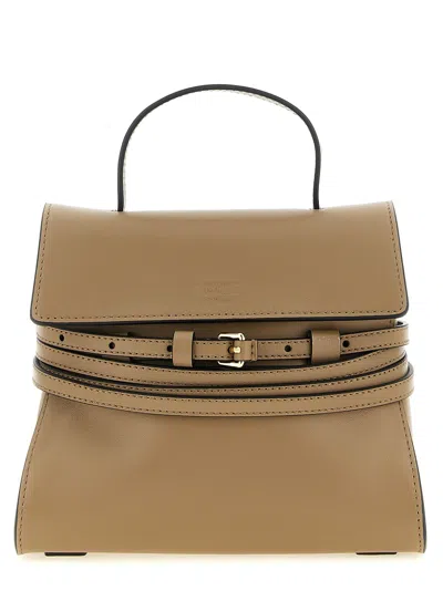 Moschino Tie Me Handbag In Brown