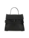 Moschino Structured Sheepskin Shoulder Bag In Black