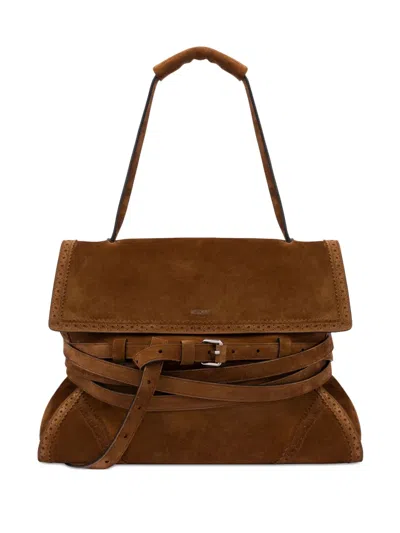Moschino Tie Me Leather Shoulder Bag