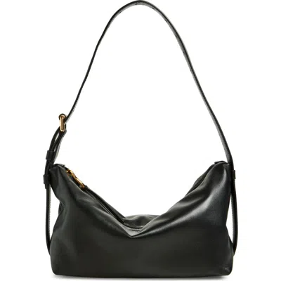 Moschino Tie Me Leather Shoulder Bag In Black