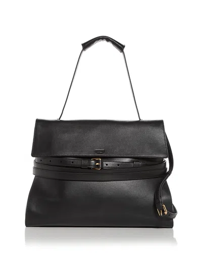Moschino Tie Me Leather Shoulder Bag In Black Multi