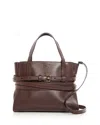 Moschino Tie Me Leather Shoulder Bag In Brown
