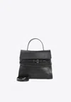 Moschino Structured Sheepskin Shoulder Bag In Black