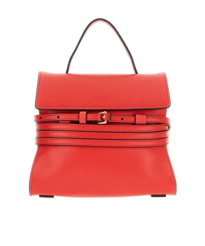 MOSCHINO TIE ME LEATHER TOTE BAG