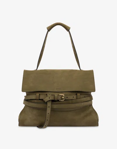Moschino Tie Me Medium Handbag In Green