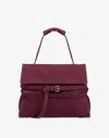 Moschino Medium Tie Me Suede Shoulder Bag In Red