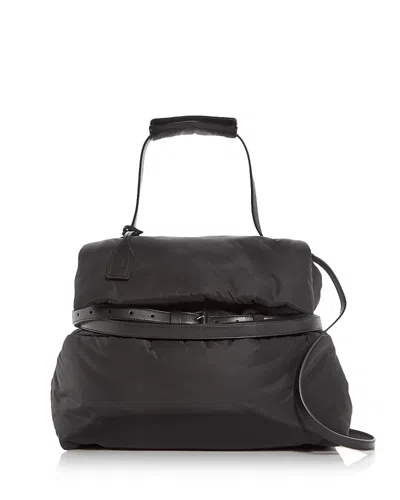 Moschino Tie Me Medium Nylon Shoulder Bag In Black