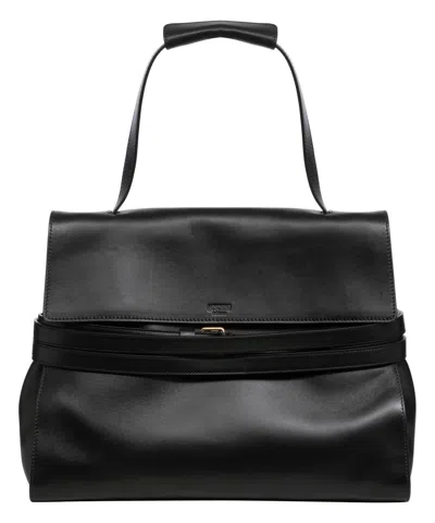 Moschino Tie Me Medium Tote Bag In Black