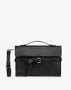 Moschino Tie Me Nappa Clutch In Black
