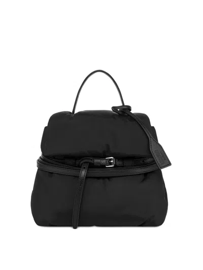 Moschino Tie Me Nylon Backpack In Black